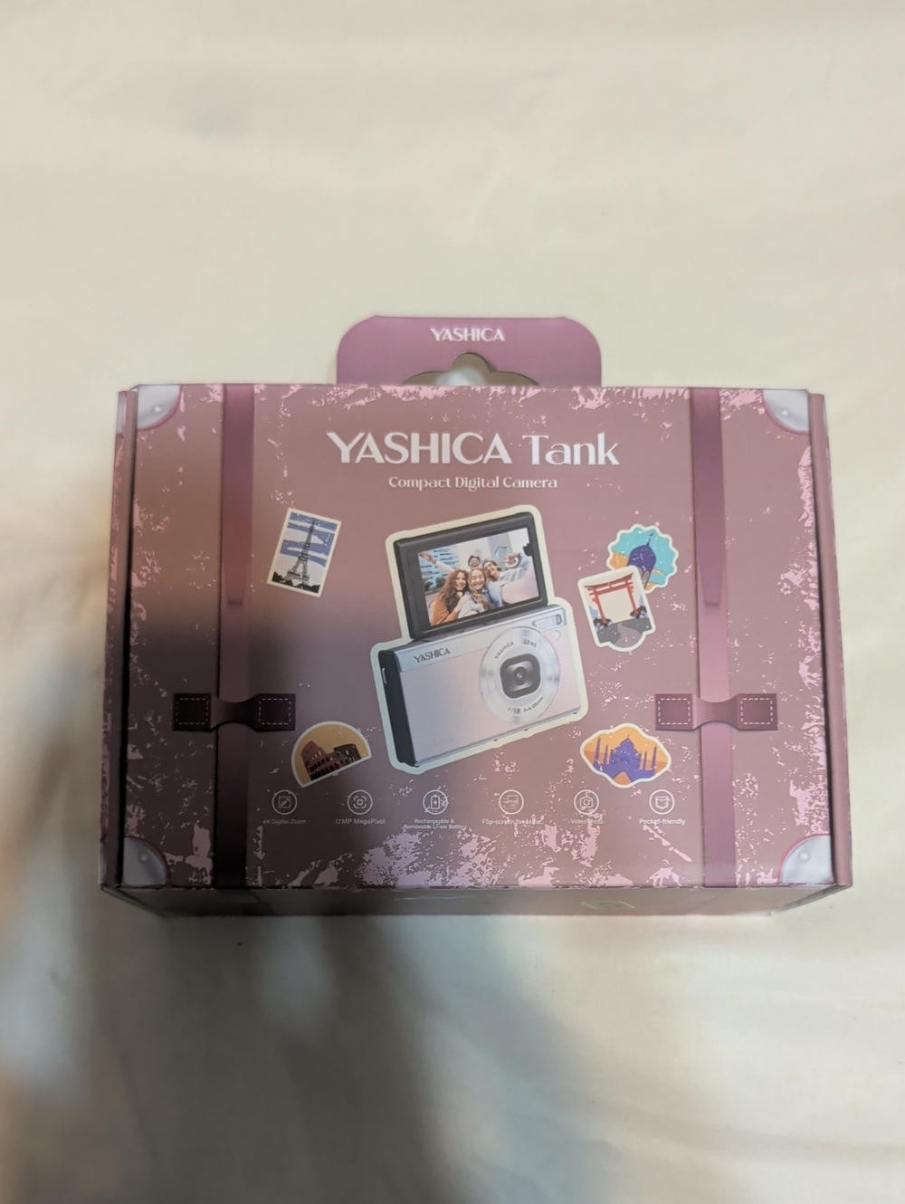 Yashica Tank Compact Digital Camera - Mauve Pink Display Box